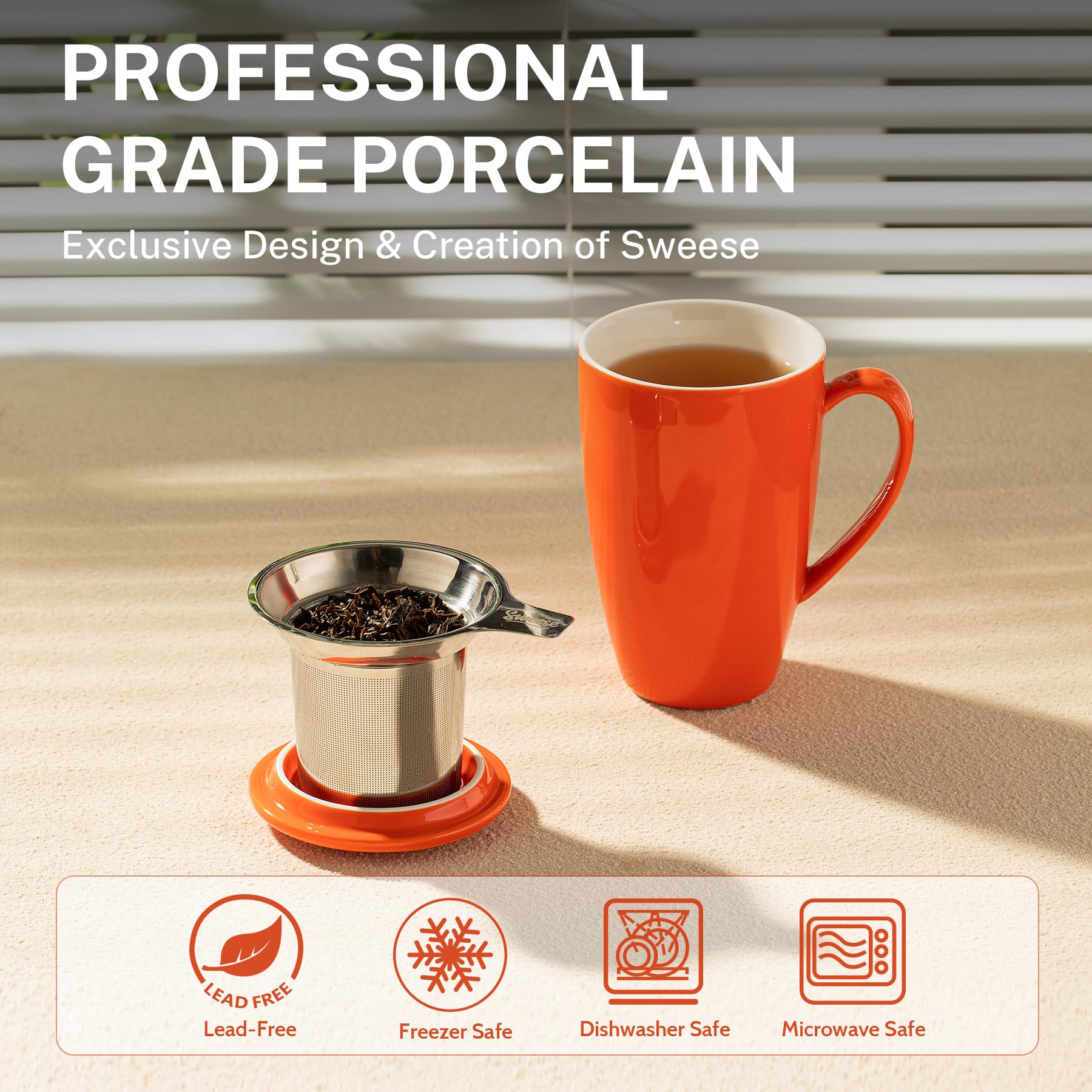 茶 Teressa Amazon.com: Sweese 15oz Porcelain Tea Mug with Infuser and Lid